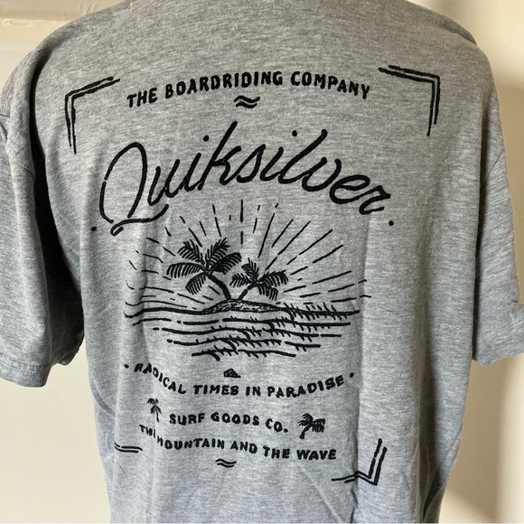 Men’s Quicksilver Gray The Boarding Company Logo T Shirt size Medium - Picture 3 of 5